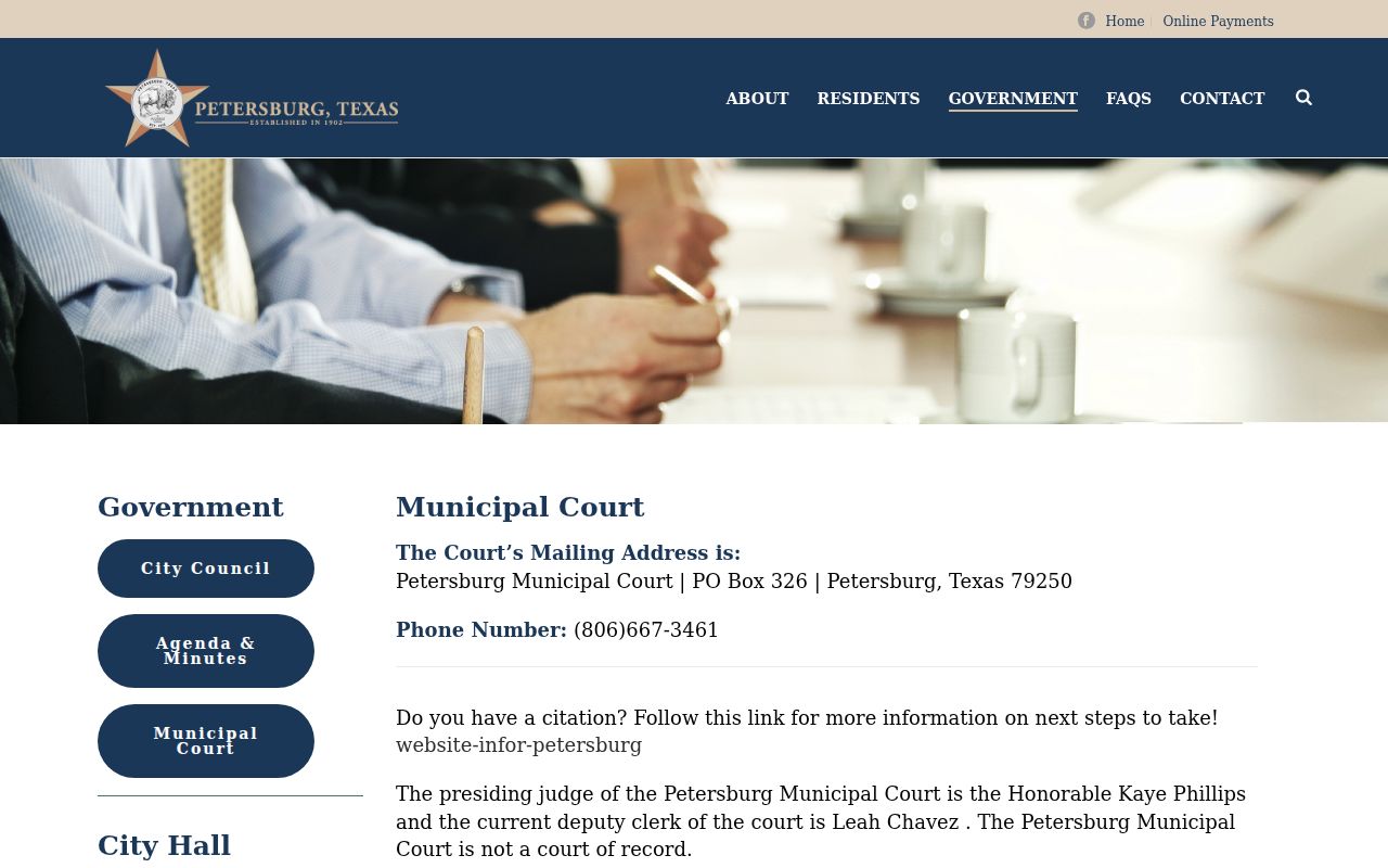 Petersburg court docket posting and municipal session information